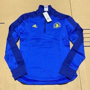 🍀 Adidas Women Boston Marathon 1/2 zip sweatshirt LRG #103